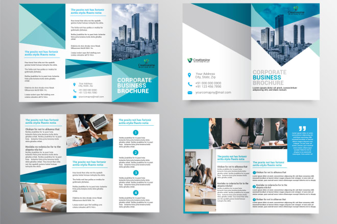 I will design modern and minimalist 2 fold, 3 fold brochure