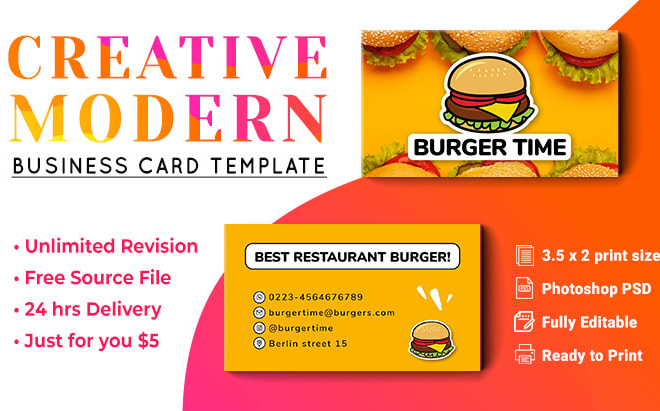 I will design professional business card