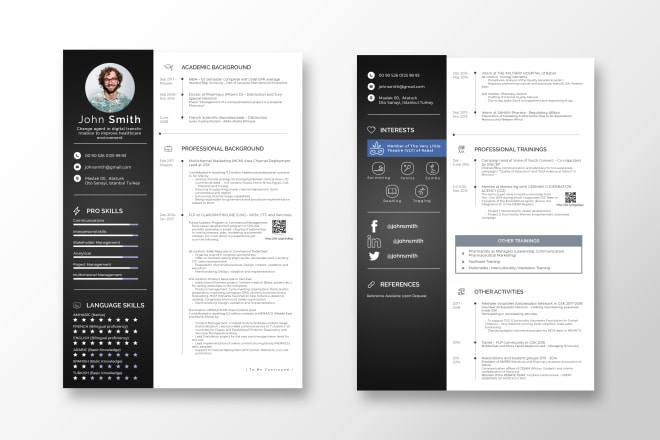 I will design professional cv, resume, or portfolio on pdf file