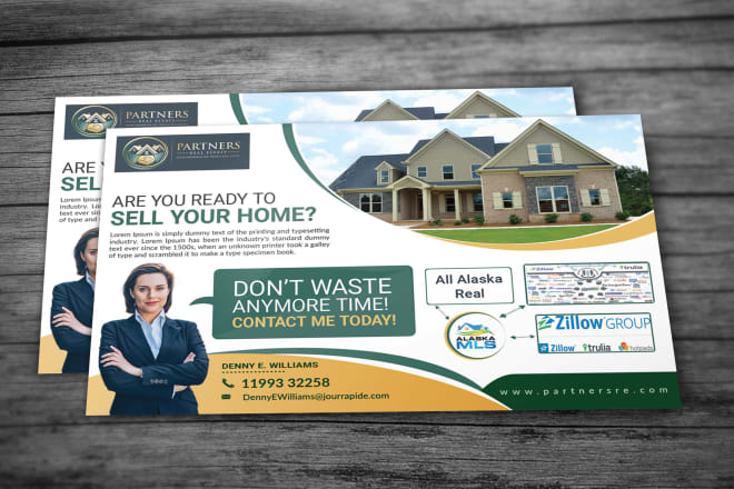 I will design promotional real estate postcard or eddm postcard