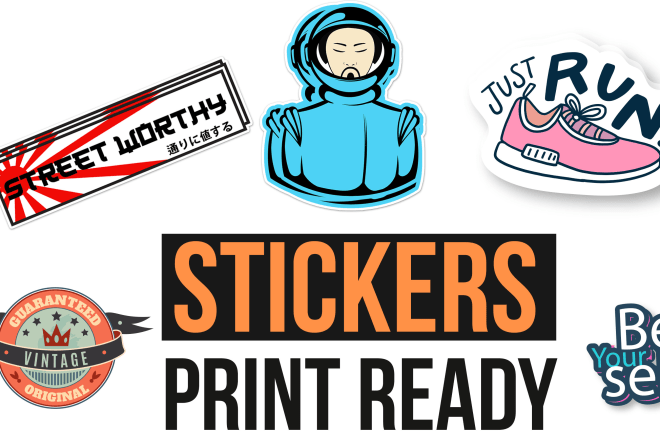 I will design sticker, die cut, badge, vinyl, decals, banner, label