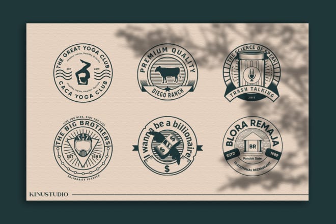 I will design vintage retro badge logo for you