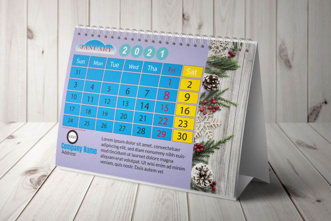 I will design wall,desk and online calendar