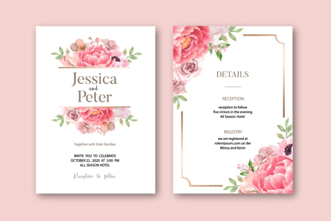 I will design wedding birthday party event invitation invite card