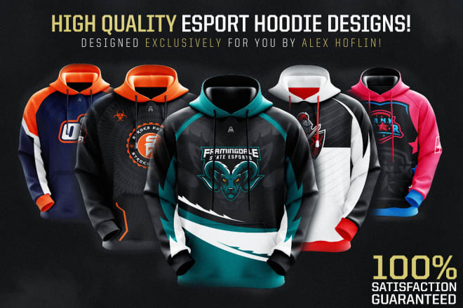 I will design you a custom esports or sports hoodie design
