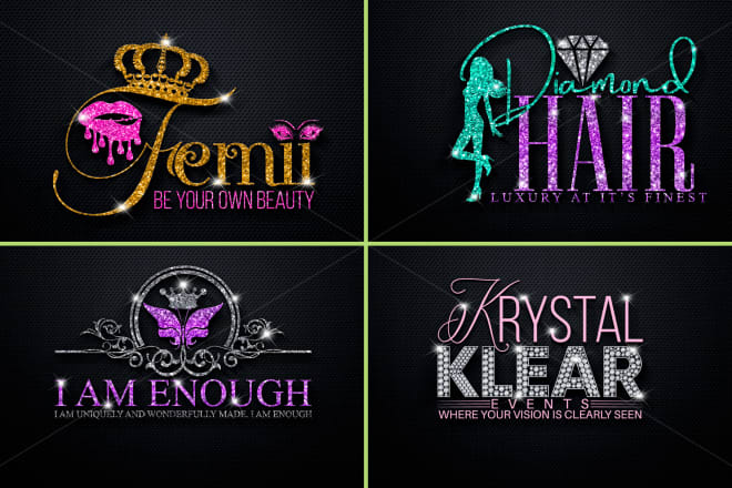 I will do 3 eye lash, hair extensions, and feminine logo design