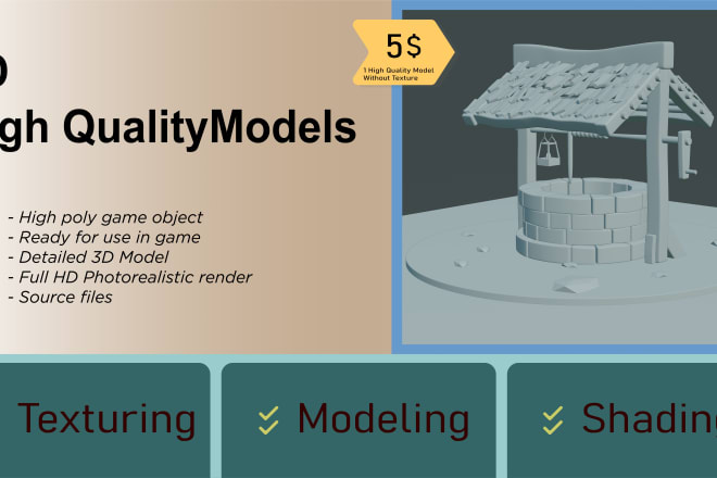 I will do 3d modeling and game object design for unity or unreal engine