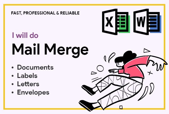 I will do a mail merge from excel to word