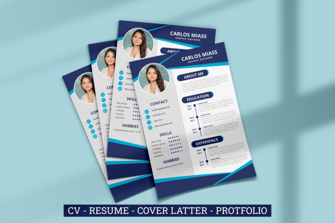 I will do awesome cv design resume design, portfolio and any design