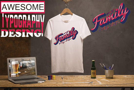 I will do best custom typography t shirt design