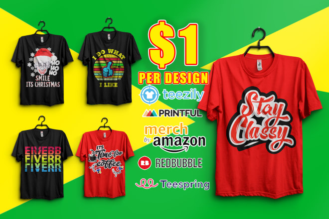 I will do bulk custom typography t shirt design