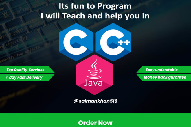 I will do c cpp and java programming and explain every line of code