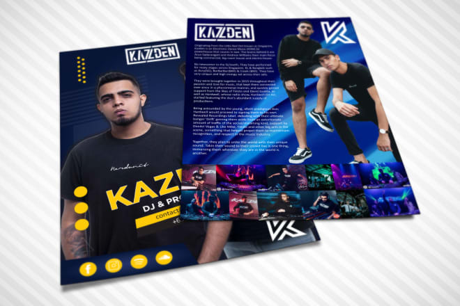 I will do clickable links enabled artist electronic press kit, media kit, epk