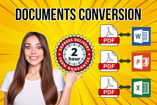 I will do convert professionally pdf to word, excel, powerpoint very fast
