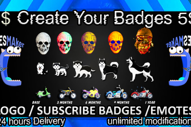 I will do custom twitch emotes, twitch badges, emotes, sub badges