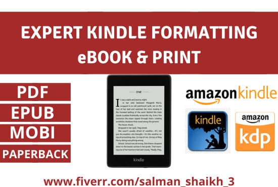 I will do ebook formatting, kindle, kdp, paperback book formatting