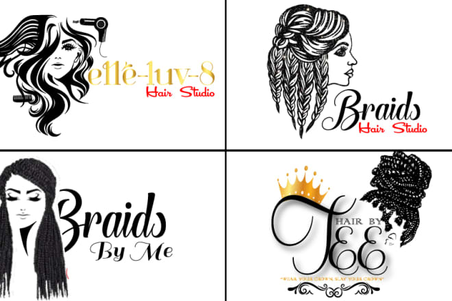I will do hair and braids salon logo