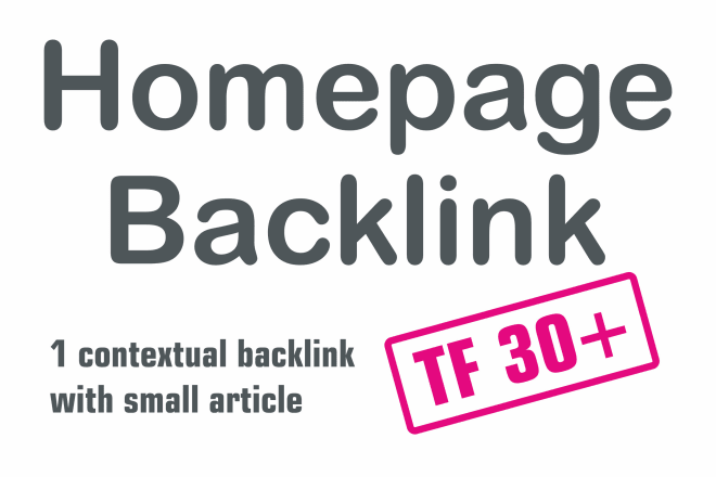 I will do homepage dofollow SEO backlink tf 30