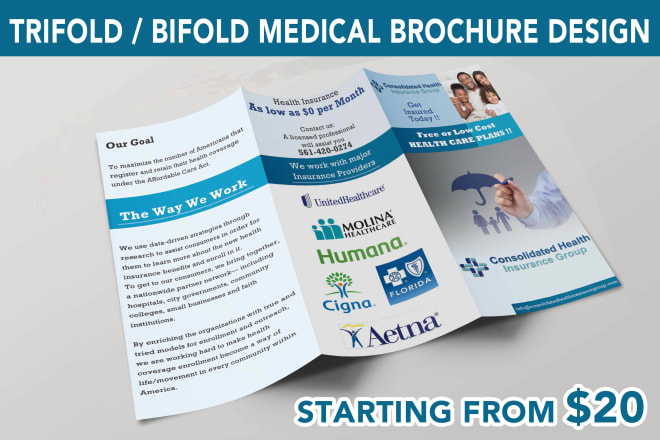 I will do medical trifold brochure design