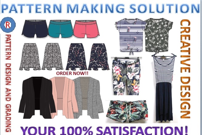 I will do pattern making,sewing pattern design for your project