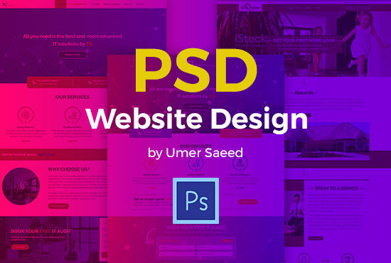 I will do pixel perfect PSD website or web design mockup or PSD template