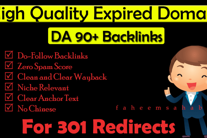 I will do research expired domain for 301 redirect
