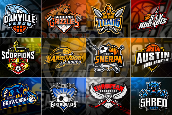 I will do sports logo for football, basketball, softball, hockey or soccer