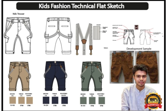 I will do technical design of brand clothes with tech pack