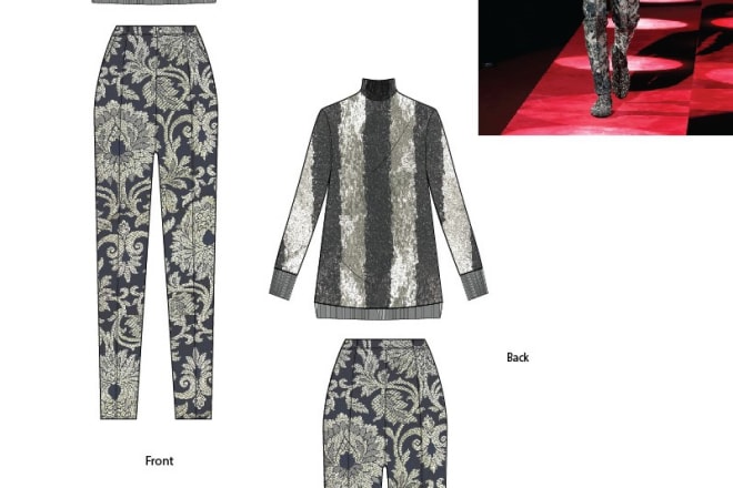 I will do technical drawings for outfits