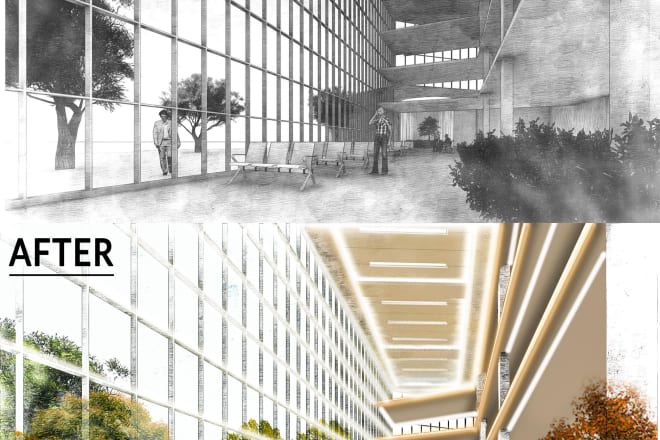 I will do the photoshop rendering of interior design