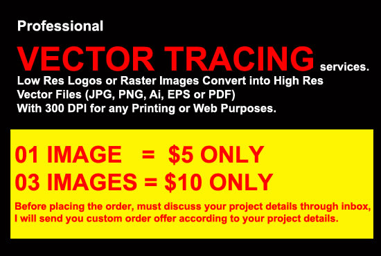 I will do vector tracing,redraw low quality logo,image into vector