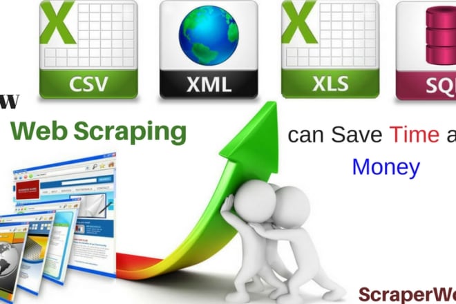 I will do web scraping data extraction to csv,json,xml and database