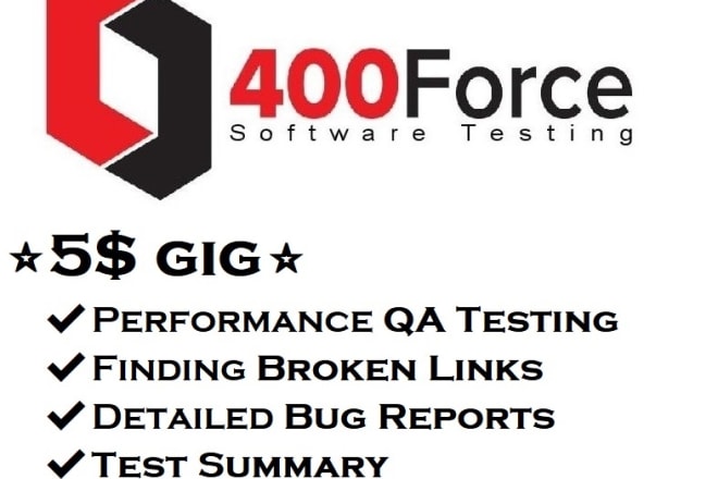 I will do website QA testing with performance bug reports and find broken links