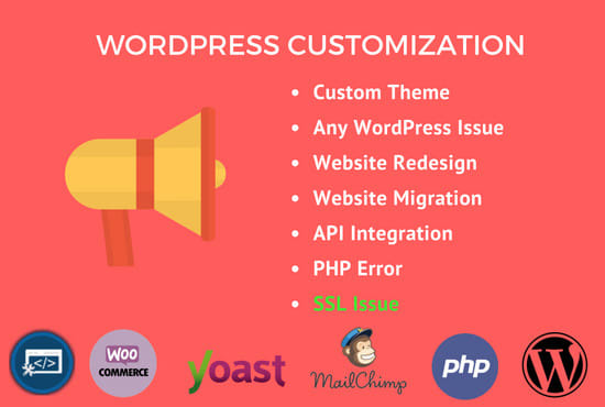 I will do wordpress customization and fix wp issue