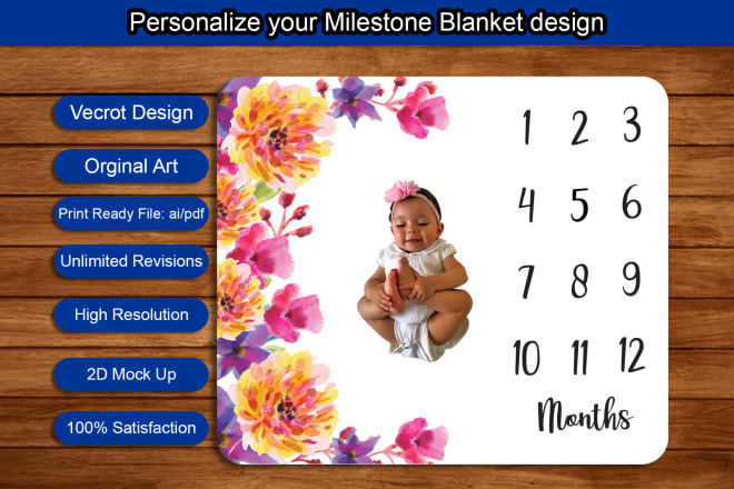 I will do you milestone blanket design
