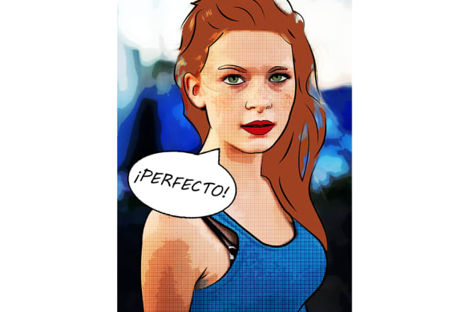 I will draw a comic pop art lichtenstein picture