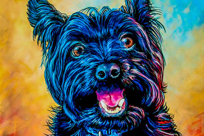 I will draw a digital oil painting portrait of your pets
