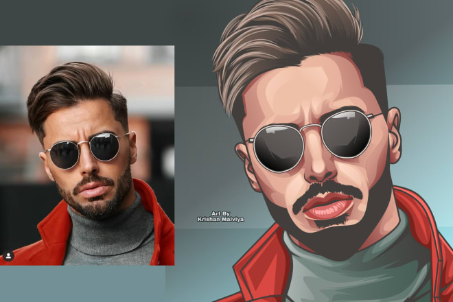 I will draw amazing vector portrait from your photo