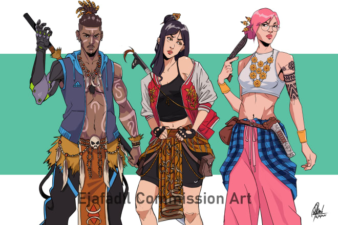I will draw anime concept characters design