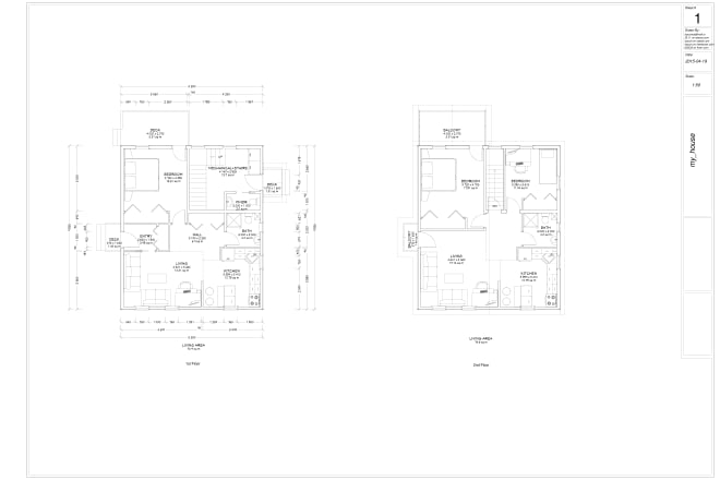 I will draw blueprints in chief architect or sketchup