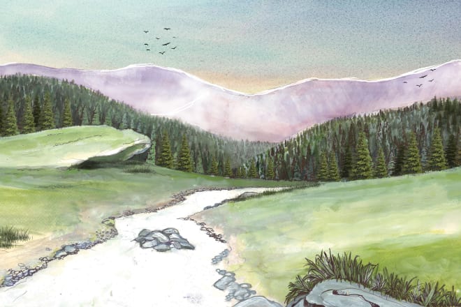I will draw landscape illustrations,architectural sketches