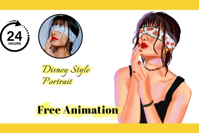 I will draw portrait in disney cartoon style