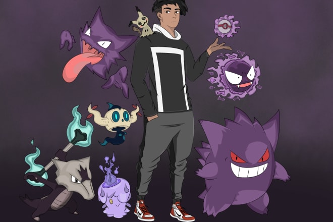I will draw you as a pokemon trainer with your team