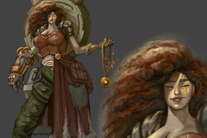 I will draw your fantasy character in a realistic style