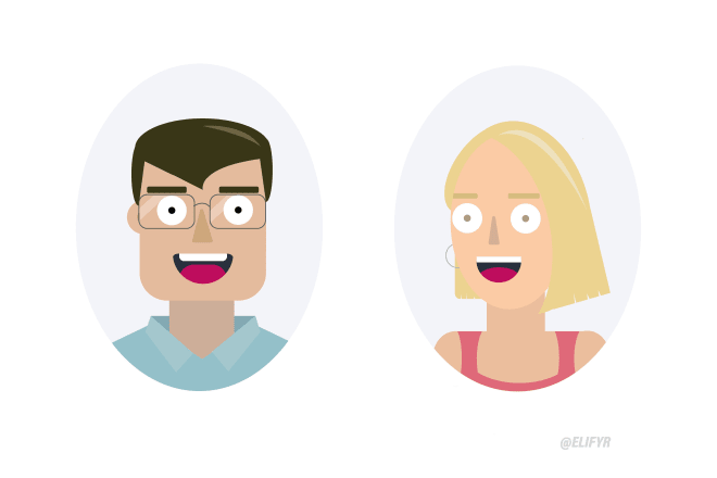 I will draw your flat portrait in this unique style