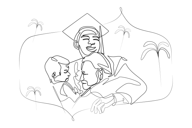 I will draw your special moment in to continuous lineart in 24 hours