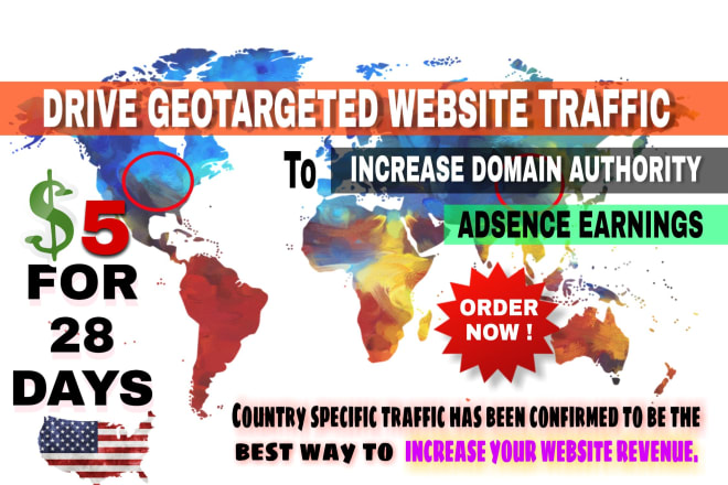 I will drive country target web traffic for 28 days
