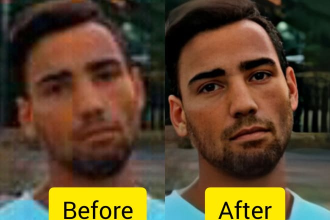 I will enhance and improve your low quality photo