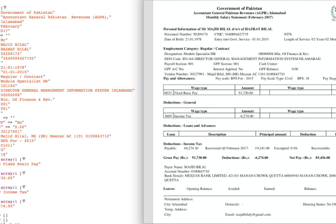 I will extract structured data from financial invoices using ocr