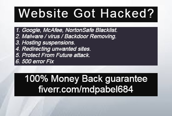 I will fix hacked wordpress website and clean malware